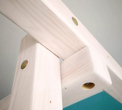 Kinderhochbett weiß lasiert