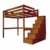 ABC MEUBLES - Hochbett Sylvia mit Treppenregal Holz - Cube - Schokolade, 140x200 - 1