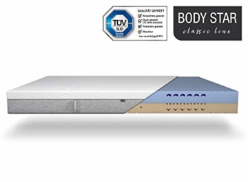 Body-Star Classic line - Die vielleicht Beste Matratze der Welt: 90x200cm, 7-Zonen Wendematratze, 2 Liegehärten (H2 & H3) für alle Körpertypen geeignet, Oeko-TEX 100, TÜV Zertifiziert - 2