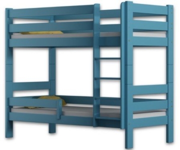 Etagenbett Sophie, für zwei Schlafende, Bettrahmen aus Kiefernholz, 180 x 80 cm, holz, blau, 180x80 - 1