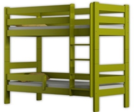 Etagenbett Sophie, für zwei Schlafende, Bettrahmen aus Kiefernholz, 180 x 80 cm, holz, grün, 180x80 - 1
