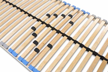 MaDeRa 7 Zonen Lattenrost zur Selbstmontage, mit 28 Leisten, extra stabil durch durchgehende Holme Größe 140x200 - 2
