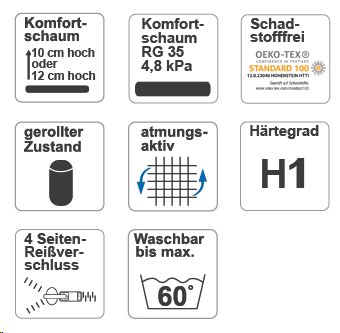 MSS Schaumstoffmatratze, Polyester, Weiß, 100 x 200 cm - 4