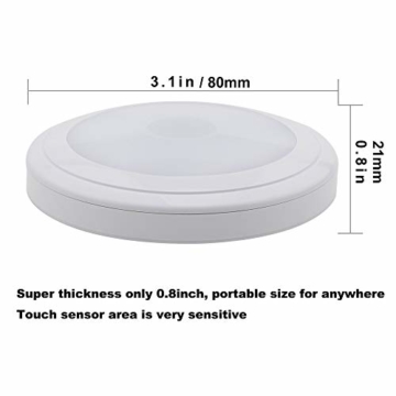 [neue Version] SOAIY 3er-Set LED Nachtlicht mit Touchsensor Dimmbar Batteriebetrieben Touch Lampe Schrankleuchte Küchenlampe Memory-Funktion Warmweiß 2700K - 6