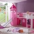 Relita BH1011117+TX5012032+TX5032022-M1 Halbhohes Spielbett Alex mit Rutsche/Turm, Maße 210 x 113 x 220 cm, Liegefläche 90 x 200 cm, Buche massiv weiß lackiert, Stoffset rosa/Herz - 2