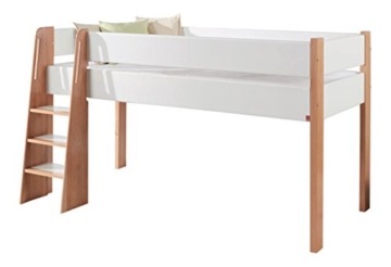 Relita BH1631178 Halbhohes Spielbett SAM Buche Natur lackiert mit MDF weiß lackiert mit Liegefläche 90 x 200 cm, 208 x 113 x 120 cm - 1