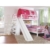 Relita Etagenbett Sky, Buche massiv weiß lackiert mit Rutsche + Stofftunnel pink - 2