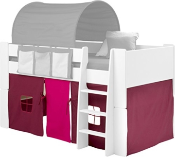 Steens For Kids Vorhangset für Kinderbett, Hochbett, 5 tlg, 176 x 75 x 91 cm (B/H/T), Baumwolle, Pink - 2