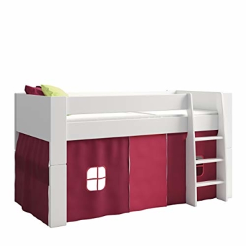 Steens For Kids Vorhangset für Kinderbett, Hochbett, 5 tlg, 176 x 75 x 91 cm (B/H/T), Baumwolle, Pink - 1