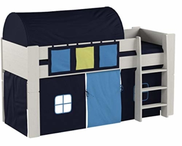 Steens For Kids Vorhangset für Kinderbett, Hochbett, 5 tlg, 176 x 75 x 91 cm (B/H/T), Baumwolle, blau - 6