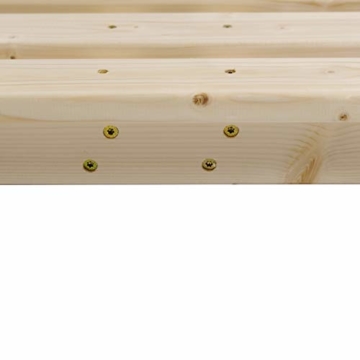 TUGA - Holztech Stabiler unbehandelter Naturholz Lattenrost bis 300Kg Flächenlast für Bettgröße 140x200cm Keine Kullen kein Durchhängen für Leicht - u. Schwergewichte Palettenbett - 6