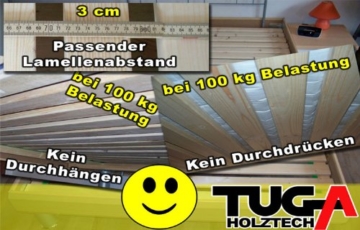 TUGA - Holztech unbehandeltes Naturholz Rollrost Rolllattenrost 140x200cm bis weit über 200Kg Flächenlast Qualitätsarbeit aus Deutschland unbehandelt frei von Chemie reines Naturprodukt - 5