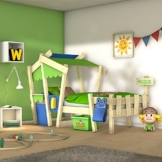 WICKEY Kinderbett 'CrAzY Candy' - Einzelbett in verschiedenen Farbkombinationen - 90x200 cm - 1