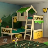 WICKEY Kinderbett 'CrAzY Jungle' im Safari-Look - Etagenbett in verschiedenen Farbkombinationen - 90x200 cm - 1