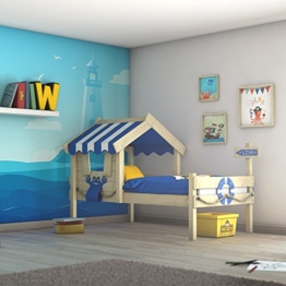 WICKEY Kinderbett CrAzY Sharky Einzelbett 90x200cm Abenteuerbett mit Lattenboden, blau - 1