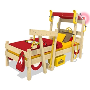 WICKEY Kinderbett 'CrAzY Sparky Max' im Bagger-Look - Einzelbett aus Massivholz - 90x200 cm - 2