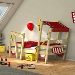 WICKEY Kinderbett 'CrAzY Sparky Max' im Feuerwehr-Look - Einzelbett aus Massivholz - 90x200 cm - 1