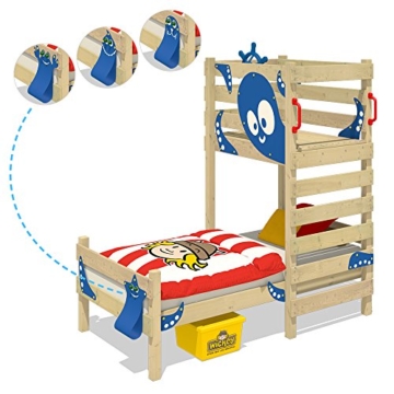 WICKEY Spielbett CrAzY Octopus Kinderbett 90x200 Einzelbett aus Holz mit Spielpodest für Jungen und Mädchen mit Lattenboden, grün - 3