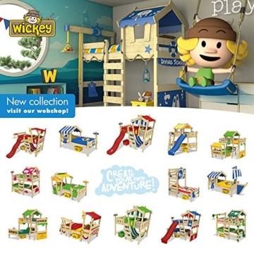 WICKEY Spielbett CrAzY Octopus Kinderbett 90x200 Einzelbett aus Holz mit Spielpodest für Jungen und Mädchen mit Lattenboden, grün - 5