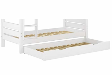 Erst-Holz® Etagenbett Kiefer waschweiß 90x200 mit Rollrost Bettkasten Kinderstockbett Hohes Bett 60.10-09WS7 - 8