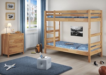 Erst-Holz® Etagenbett Stockbett Buche Natur massiv 90x200 Hochbett mit 2 Rollroste 60.17-09 - 2