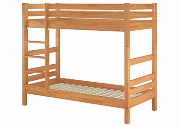 Erst-Holz® Etagenbett Stockbett Buche Natur massiv 90x200 Hochbett mit 2 Rollroste 60.17-09 - 1