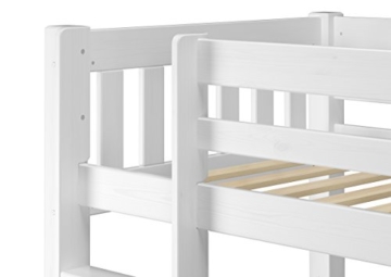 Erst-Holz® Schönes Kinderstockbett Kiefer Massivholz weiß 90x200cm Kinderzimmer Etagenbett Rollrost 60.06-09W - 3
