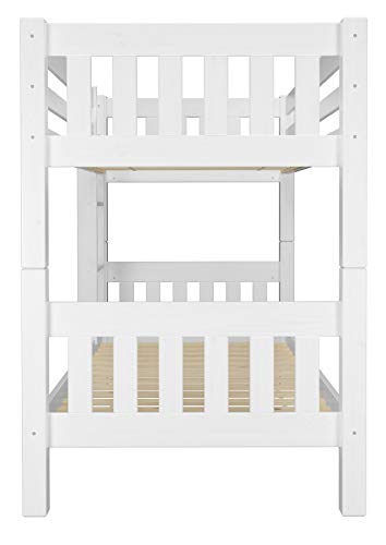 Erst-Holz® Schönes Kinderstockbett Kiefer Massivholz weiß 90x200cm Kinderzimmer Etagenbett Rollrost 60.06-09W - 5