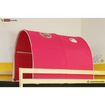 Homestyle4u 556, Kinder Tunnel Für Hochbett, Pink Rosa, Baumwolle, 90 cm Breit - 1