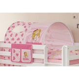 Jugendmöbel24.de Tunnel + Bett-Tasche 100% Baumwolle Stofftasche Baldachin Dach Bettdach Himmel für Hochbett Spielbett Etagenbett Kinderbett Kinderzimmer pink - 1