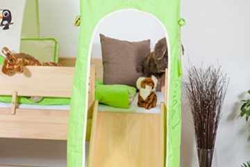Kinderbett/Hochbett Tom mit Rutsche und Turm inkl. Rollrost - Material: Buche massiv natur, Farbe: klar lackiert - 2