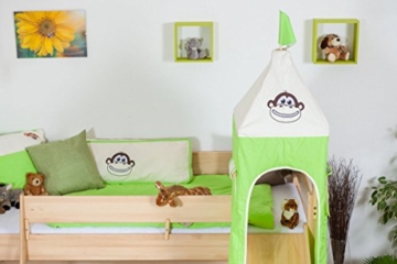 Kinderbett/Hochbett Tom mit Rutsche und Turm inkl. Rollrost - Material: Buche massiv natur, Farbe: klar lackiert - 3
