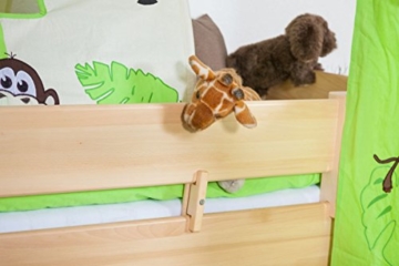 Kinderbett/Hochbett Tom mit Rutsche und Turm inkl. Rollrost - Material: Buche massiv natur, Farbe: klar lackiert - 5