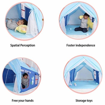 Tunnel Kinderzelt, Für Hochbett, Halbhochbett, Spielbett, Textil, Blau, 145 X106 X91cm - 4