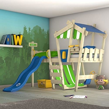WICKEY Kinderbett 'CrAzY Hutty' mit Rutsche - Hochbett in verschiedenen Farbkombinationen - 90x200 cm - 1
