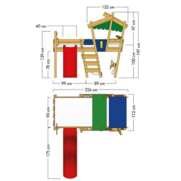 WICKEY Kinderbett 'CrAzY Hutty' mit Rutsche - Hochbett in verschiedenen Farbkombinationen - 90x200 cm - 7