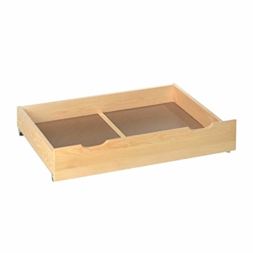 acerto 20040 2X Bettschublade Holz für Bettgestell * Robust * Massives Kieferholz * Rollen | Bettkasten, Bettauszug mit Rollen | Rollbettkasten, Rollcontainer zur Aufbewahrung von Bettwäsche - 1
