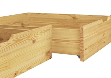 Erst-Holz® Bettkasten für unsere Etagenbetten - 2-teilig - Kiefer Natur - 90.10-S2 - 2