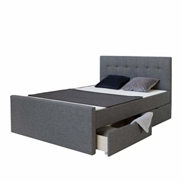 Homestyle4u 1916, Bettkasten Aufbewahrung mit Rollen, Bett Schublade 2er Set, Bettauszug Grau - 7