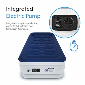 Active Era Einzel Luftbett – selbstaufblasendes, erhöhtes Einzelbett – Gästebett mit eingebauter, elektrischer Pumpe, integrierten Kissen und neuester Luftträger Technologie | 191 x 99 x 53 cm - 2