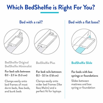 BedShelfie Slide Das Original Nachttisch Regal - 3 Farben / 3 Größen - GESEHEN AUF Business-Insider und Kickstarter (Slide, Bambus in Weiß) - 3