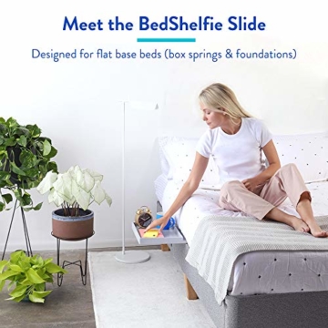 BedShelfie Slide Das Original Nachttisch Regal - 3 Farben / 3 Größen - GESEHEN AUF Business-Insider und Kickstarter (Slide, Bambus in Weiß) - 4