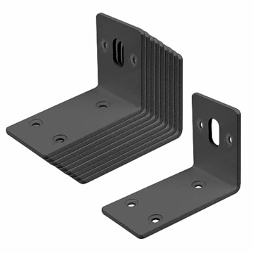 10 Stk Schwerlast Winkelverbinder Langloch (82+58) x45mm Lochplattenwinkel Dicke 3mm Montagewinkel Holzverbinder L Form Möbel Eckwinkel Kaltgewalzter Stahl Einbrennlackierung Ein Paar Tragkraft 30Kg - 4