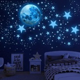 1086 stücke Leuchtsterne Kinderzimmer Wandtattoo Junge Wandsticker Selbstklebend Mädchen Sternenhimmel Kinderzimmer Leuchtaufkleber Mond Sterne Fluoreszierend Wand Aufkleber Schlafzimmer Wohnzimmer - 1