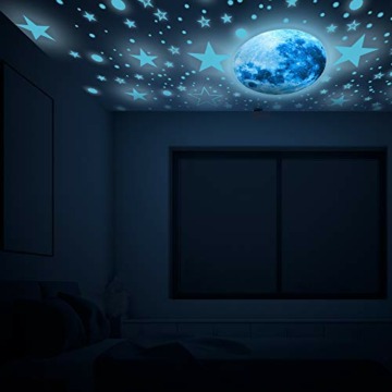 1086 stücke Leuchtsterne Kinderzimmer Wandtattoo Junge Wandsticker Selbstklebend Mädchen Sternenhimmel Kinderzimmer Leuchtaufkleber Mond Sterne Fluoreszierend Wand Aufkleber Schlafzimmer Wohnzimmer - 5