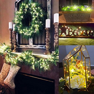 12 Stück LED Lichterkette Batterie Betrieben, 20 LEDs Micro Kupferdraht Lichter, 2M Beleuchtung Glühwürmchen Licht für DIY Weihnachten Urlaub Hochzeit Geburtstag Indoor Outdoor Decor, Warmweiß - 7