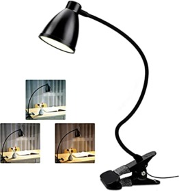 38 LED Klemmleuchte Leselampe, 3-Stufen Farbtemperatur, 10 Helligkeit dimmbar, Augenschutz Schreibtischlampe für Kinder, 360 ° Flexibler Schwanenhals Clip Tischlampe [Energieklasse A+] - 1