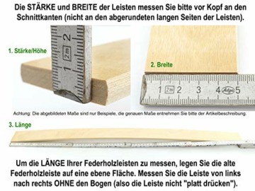 5 Stück Federholzleisten 10mm Stärke x 50mm Breite | naturlasiert | Ersatz Leisten | Lattenrost reparieren | Lattenrostersatzteile | Lattenrost Latten | 10x50 | 1x5 (700mm) - 2