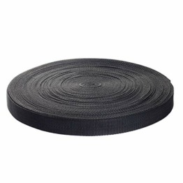 50 Meter x 25mm PP Gurtband - 1,4mm Stark - Gurtband aus Polypropylen - 50 Meter Länge und 25 mm Breite, Schwarz, TKB5070-black - 1