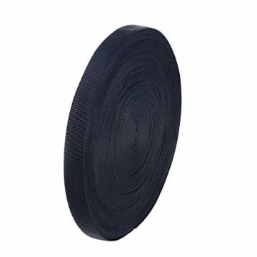 50 Meter x 25mm PP Gurtband - 1,4mm Stark - Gurtband aus Polypropylen - 50 Meter Länge und 25 mm Breite, Schwarz, TKB5070-black - 5